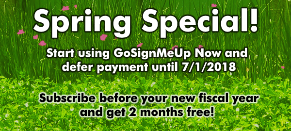GoSignMeUp Spring Special